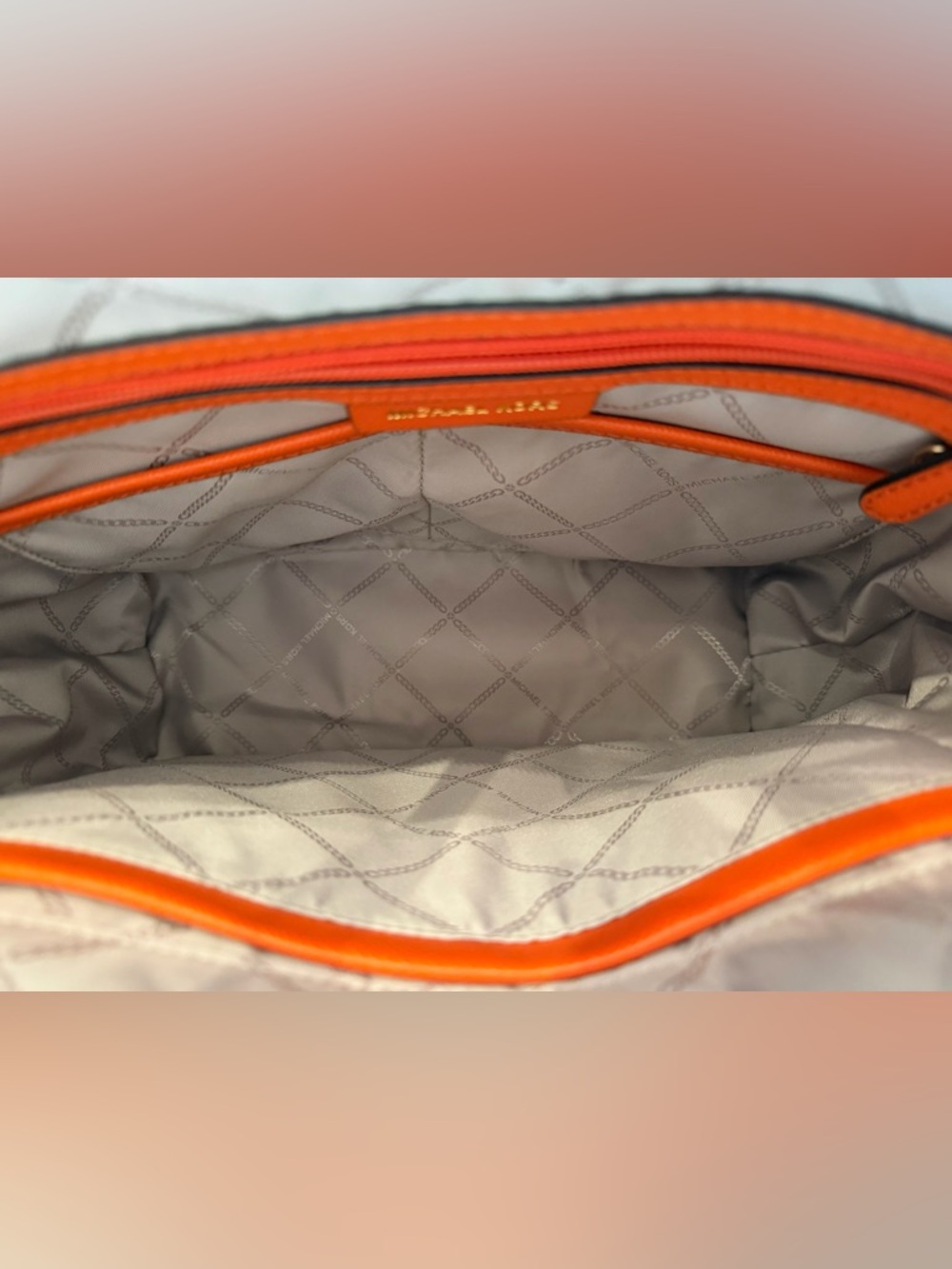 MICHAEL KORS Clementine Orange Saffiano Leather Tote - Picture 8 of 16